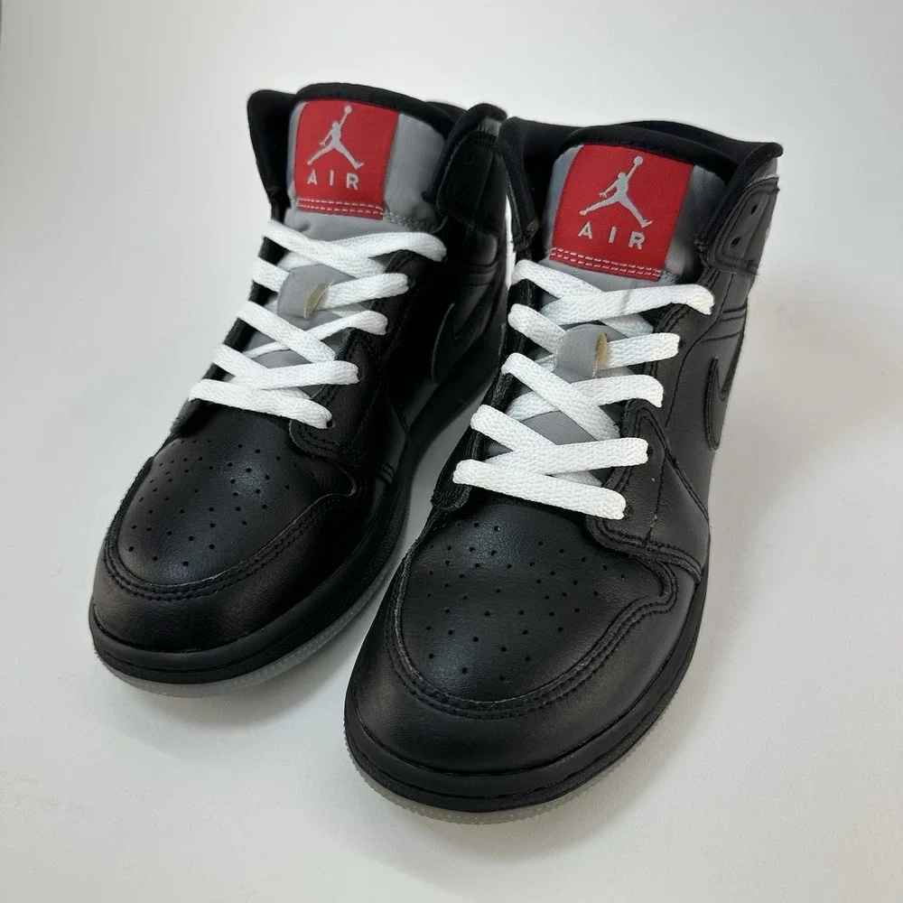Nike Air Jordan 1 Mid GS Black Gym Red Youth 4.5Y Sneakers